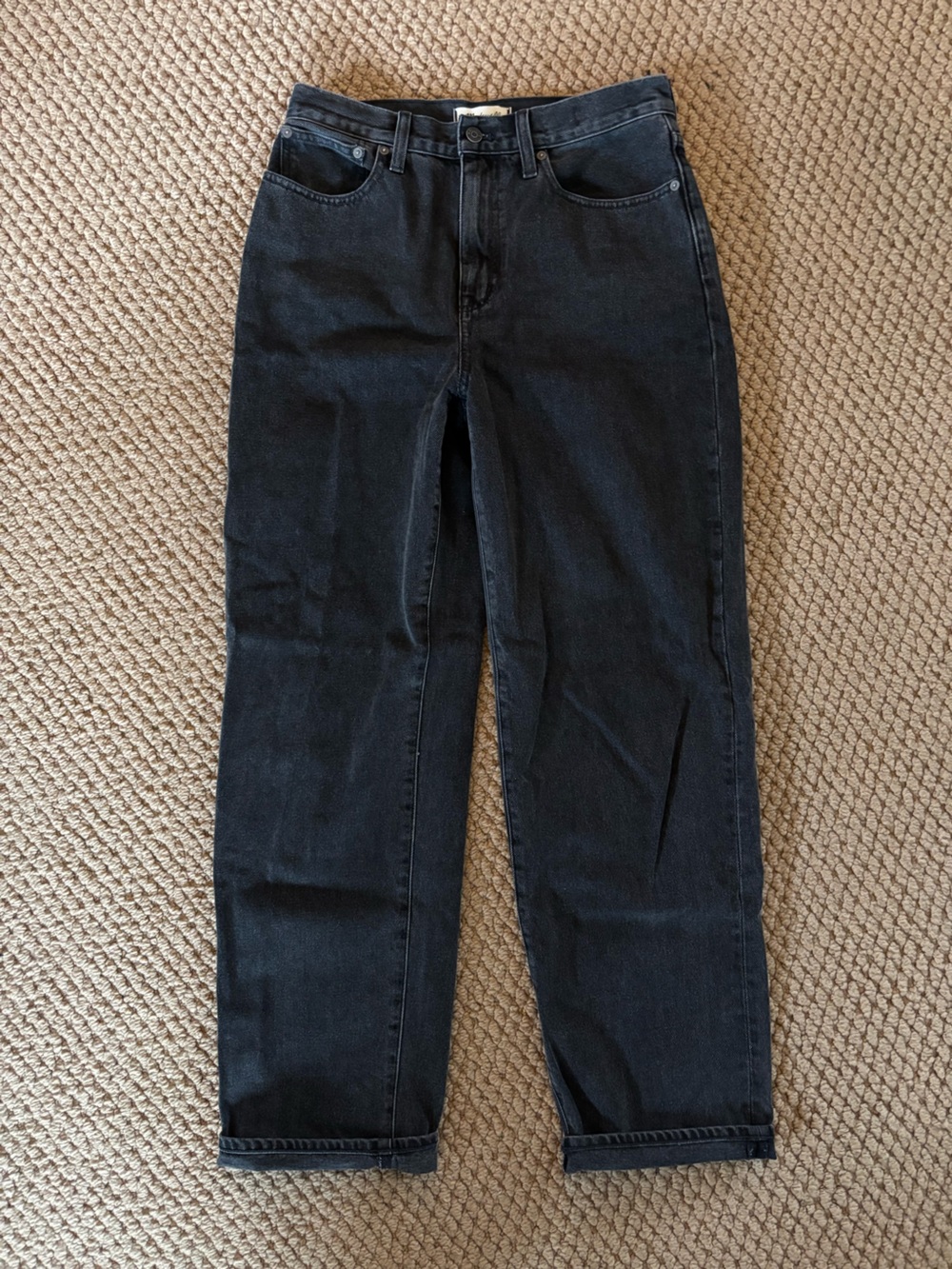 Madewell Black Denim Baggy Straight Jeans Size 29